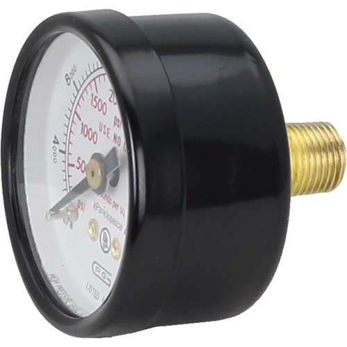 Pressure Gauges, 1-1/2" , 0 - 4000 psi, Back Mount, Analogue Ottawa Fastener Supply