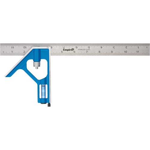 True Blue&reg; Combination Square, 12" L, 1/16" Graduations, Steel, Plain Ottawa Fastener Supply