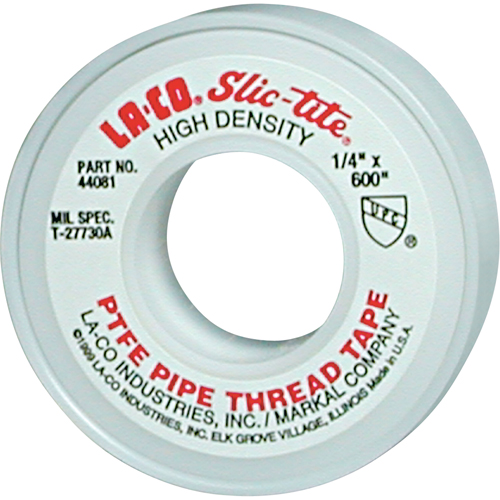 Ruban &agrave; filetage en PTFE Slic-Tite, 600" lo x 1/2" la, Blanc Ottawa Fastener Supply