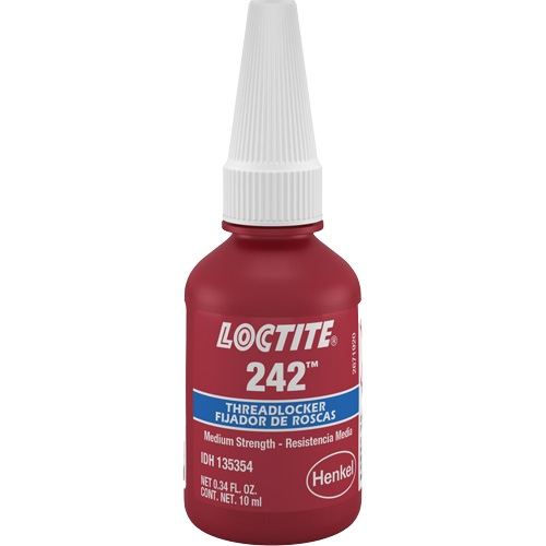 Compos&eacute; de blocage 242, Bleu, Moyen, 10 ml, Bouteille Ottawa Fastener Supply