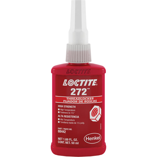 Threadlocker 272 High Temperature, Red, High, 50 ml, Bottle Ottawa Fastener Supply