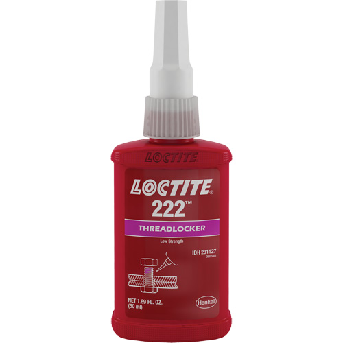 222 Threadlocker, Purple, Low, 50 ml, Bottle Ottawa Fastener Supply