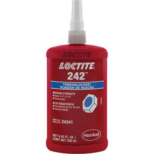 Threadlocker 242 , Blue, Medium, 250 ml, Bottle Ottawa Fastener Supply