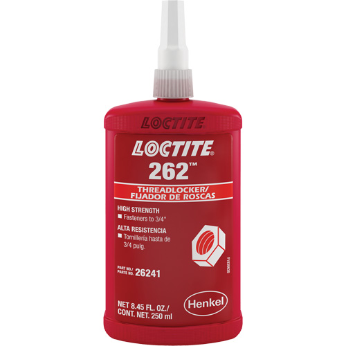 Threadlocker 262, Red, High, 250 ml, Bottle Ottawa Fastener Supply