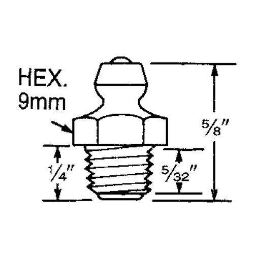 Fitting, 8 mm Thread Ottawa Fastener Supply