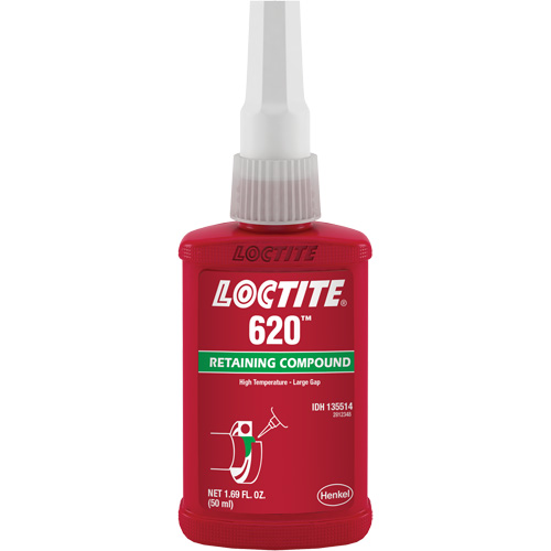 Retaining Compound 620 High Temperature, 50 ml, Bottle, Green Ottawa Fastener Supply