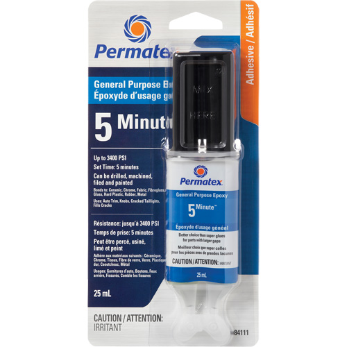 PermaPoxy 5 Minute General Purpose Epoxy, 29.5 ml, Epoxy, Two-Part, Clear Ottawa Fastener Supply