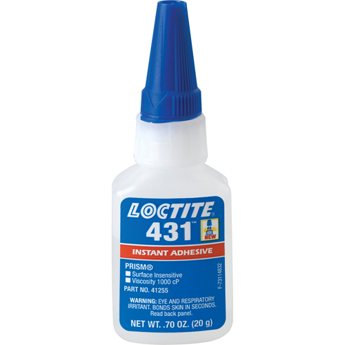 Adh&eacute;sif instantan&eacute;  431 pour toute surface, Transparent, Bouteille, 20 g Ottawa Fastener Supply