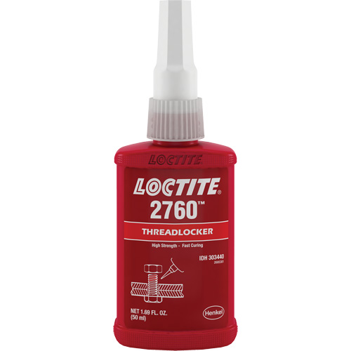 Threadlocker 2760 Instant Adhesive, Red, High, 50 ml, Bottle Ottawa Fastener Supply