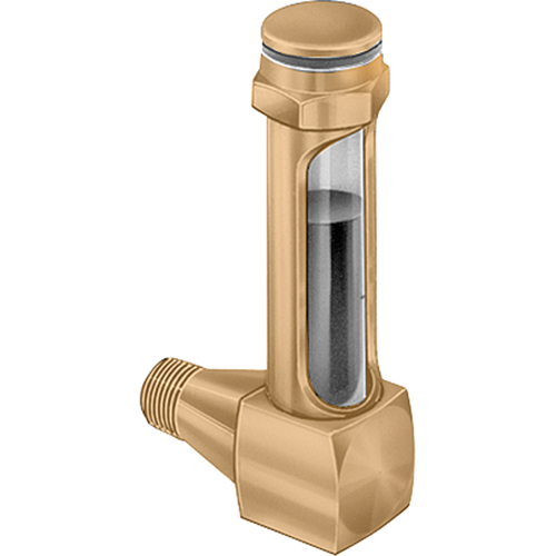 Brass Liquid Level Gauges - Short Elbow, Threaded, 1-15/16" L, 225°F (107.22° C) Ottawa Fastener Supply