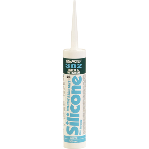 NuFlex&reg; 302 Bath And Kitchen Silicone Sealant, 300 ml, Cartridge, Clear Ottawa Fastener Supply