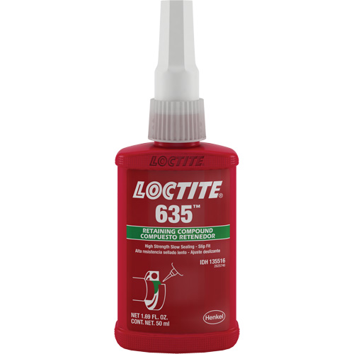 Compos&eacute; de retenue Loctite 635, 50 ml, Bouteille, Vert Ottawa Fastener Supply