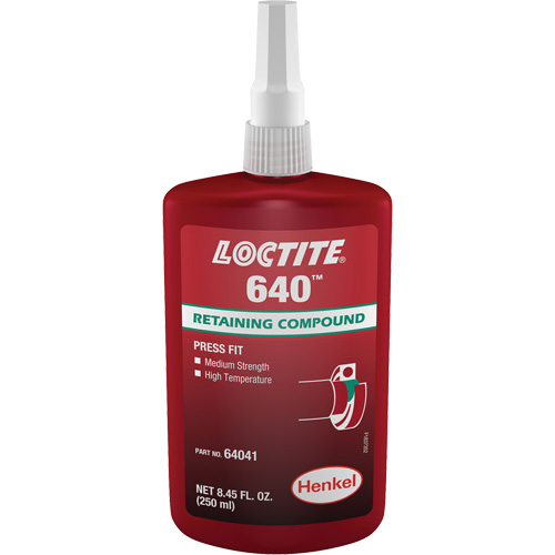 Loctite&reg; 640 Retaining Compound, 250 ml, Bottle, Green Ottawa Fastener Supply