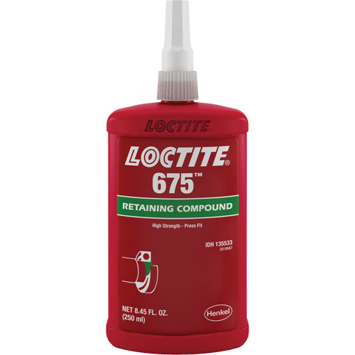 Loctite&reg; 675 Threadlocker, 250 ml, Bottle, Green Ottawa Fastener Supply