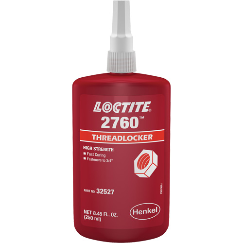 2760 Threadlocker, Red, High, 250 ml, Bottle Ottawa Fastener Supply
