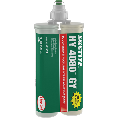 HY 4080 GY Structural Repair Hybrid Adhesive, Two-Part, Dual Cartridge, 400 g, Grey Ottawa Fastener Supply