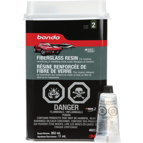 Bondo&reg; Fibreglass Resin, Two-Part, 852 ml, Bottle, Off-White Ottawa Fastener Supply