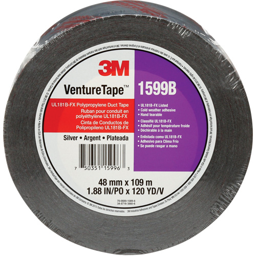1599B Venture Tape Polypropylene Tape, 3 mils, Silver, 48 mm (2") x 109.7 m (359.9') Ottawa Fastener Supply