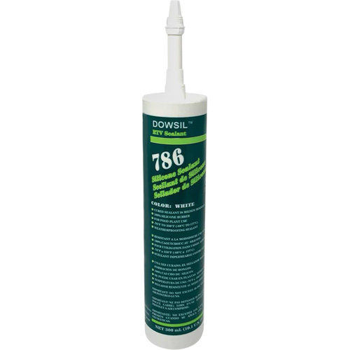 Agent d'&eacute;tanch&eacute;it&eacute; &agrave; base de silicone Dowsil 786, 300 ml, Cartouche, Blanc Ottawa Fastener Supply