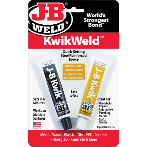 KwikWeld Epoxy, Two-Part, Tube, 2 oz., Grey Ottawa Fastener Supply