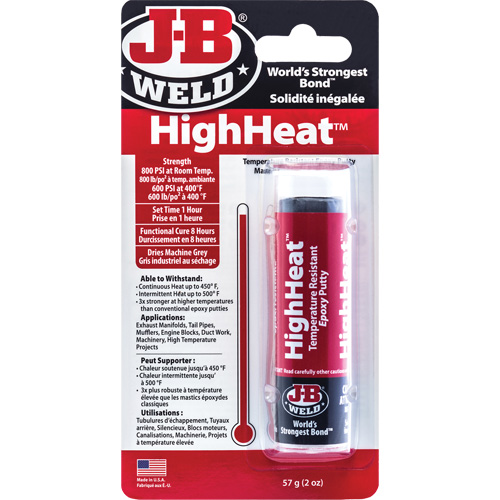 Colle &eacute;poxyde r&eacute;sistant aux temp&eacute;ratures &eacute;lev&eacute;es HighHeat, 2 oz, B&acirc;ton, Gris Ottawa Fastener Supply