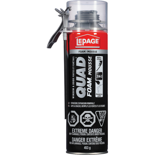 Mousse d'installation de portes & fen&ecirc;tres Quad Mousse, Canette a&eacute;rosol, Havane Ottawa Fastener Supply