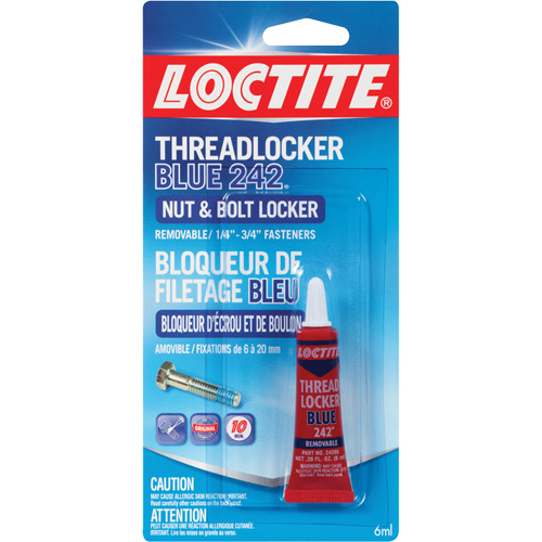 Compos&eacute; de blocage 242, Bleu, Moyen, 6 ml, Tube Ottawa Fastener Supply