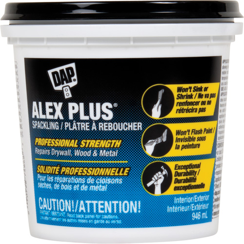 Pl&acirc;tre &agrave; reboucher Alex Plus, 946 ml, Contenant en plastique Ottawa Fastener Supply
