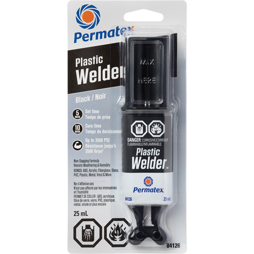 Plastic Welder Epoxy, 25 ml, Syringe, Two-Part, Black Ottawa Fastener Supply