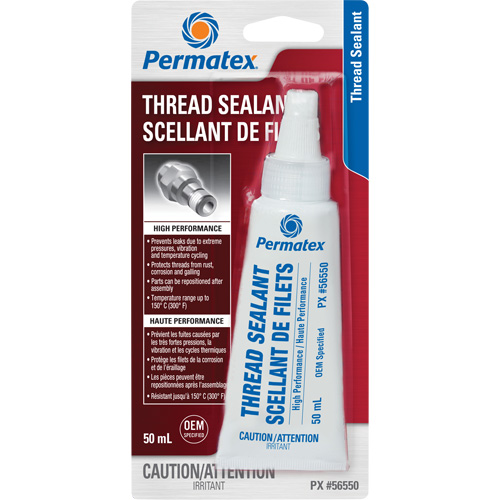 Scellant pour filetage haute performances, Tube, 50 ml, -54° C - 149° C/-65° F - 300° F Ottawa Fastener Supply