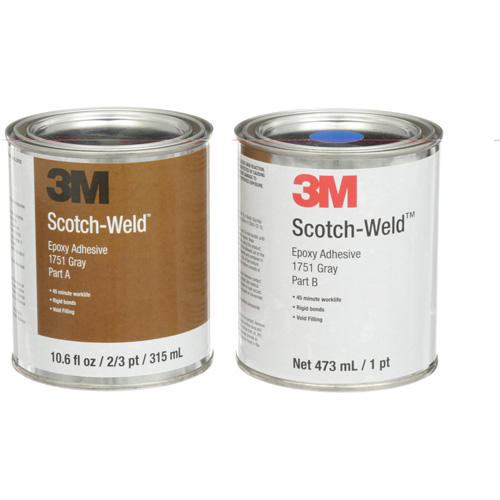 Adh&eacute;sif Scotch-Weld, 16 oz liq., Tube, Deux composants, Gris Ottawa Fastener Supply