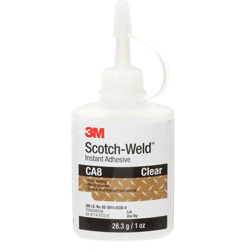Scotch-Weld Instant Adhesive CA8, Clear, Bottle, 1 oz. Ottawa Fastener Supply
