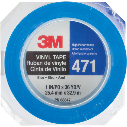 Ruban en vinyle 471, 25,4 mm (1") la x 32,9 m (108') lo, 5,3 mils, Bleu Ottawa Fastener Supply