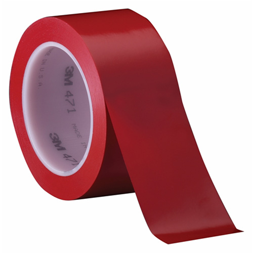 471 Vinyl Tape, 6 mm (1/4") W x 32.9 m (108') L, 5.2 mils, Red Ottawa Fastener Supply