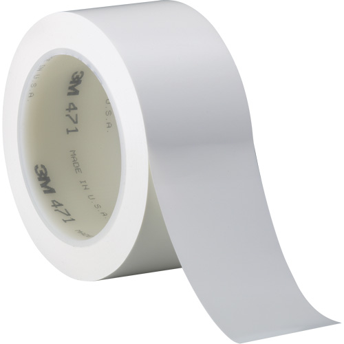 471 Vinyl Tape, 38 mm (1-1/2") W x 32.9 m (108') L, 5.2 mils, White Ottawa Fastener Supply