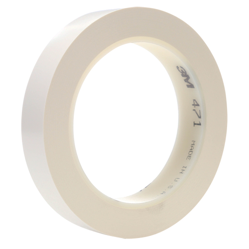 471 Vinyl Tape, 19 mm (3/4") W x 32.9 m (108') L, 5.3 mils, White Ottawa Fastener Supply