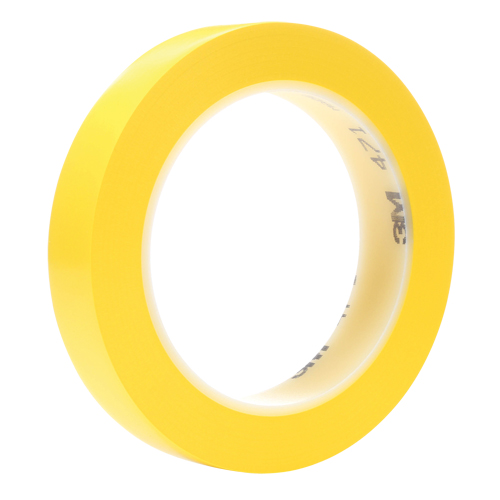 471 Vinyl Tape, 19 mm (3/4") W x 32.9 m (108') L, 5.3 mils, Yellow Ottawa Fastener Supply