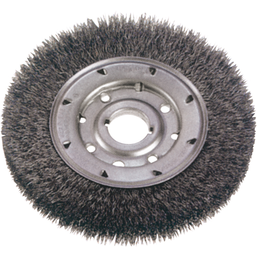 Brosses rotatives &agrave; fils cr&ecirc;p&eacute;s - Face &eacute;troite, 10" dia., Fils 0,014", Arbre 1-1/4" Ottawa Fastener Supply