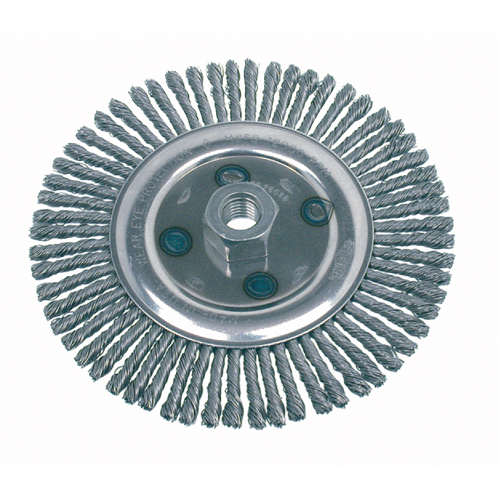 Brosse rotative &agrave; fils nou&eacute;s, pour passe de fond, Dia. 4-7/8", Fils 0,02", Arbre 5/8"-11, Acier Ottawa Fastener Supply
