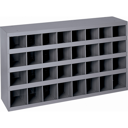 Steel Storage Bin Cabinet, 34-3/4" W x 8-1/2" D x 19-1/4" H, Grey Ottawa Fastener Supply