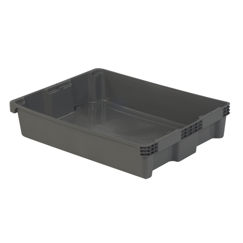 Polylewton Stack-N-Nest&reg; Containers, 6.1" x 29.6" x 22.4", Grey Ottawa Fastener Supply
