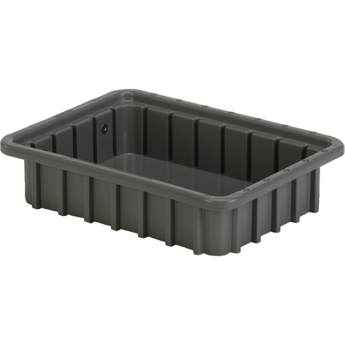 Divider Box&reg; Containers, Polyethylene, 10.8" W x 8.3" D x 2.5" H, Grey Ottawa Fastener Supply