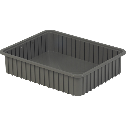 Divider Box&reg; Containers, Polyethylene, 22.4" W x 17.4" D x 5" H, Grey Ottawa Fastener Supply