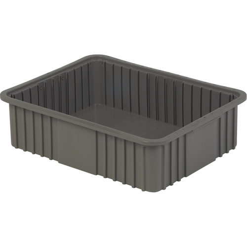 Contenant Divider Box, Poly&eacute;thyl&egrave;ne, 20,9" la x 15,9" p x 6" h, Gris Ottawa Fastener Supply