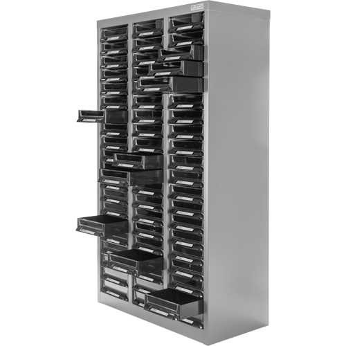 KPC-300 Parts Cabinet, Galvanized Steel, 60 Drawers, 21-3/10" x 10-2/5" x 36-9/10", Grey Ottawa Fastener Supply