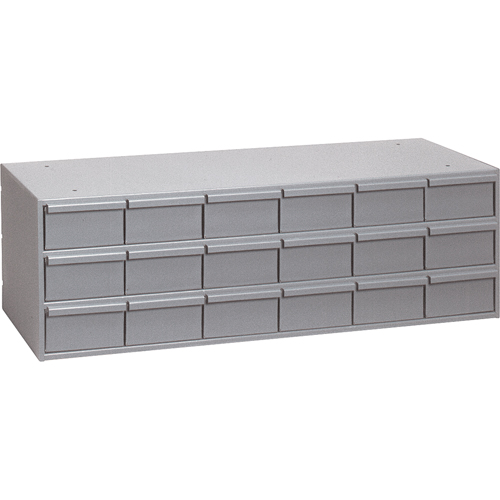 Industrial Drawer Cabinets, 18 Drawers, 33-3/4" W x 11-5/8" D x 10-7/8" H, Grey Ottawa Fastener Supply