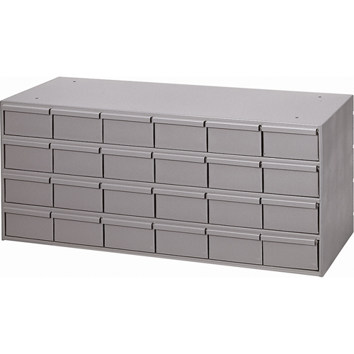 Industrial Drawer Cabinets, 24 Drawers, 33-3/4" W x 11-5/8" D x 14-3/8" H, Grey Ottawa Fastener Supply