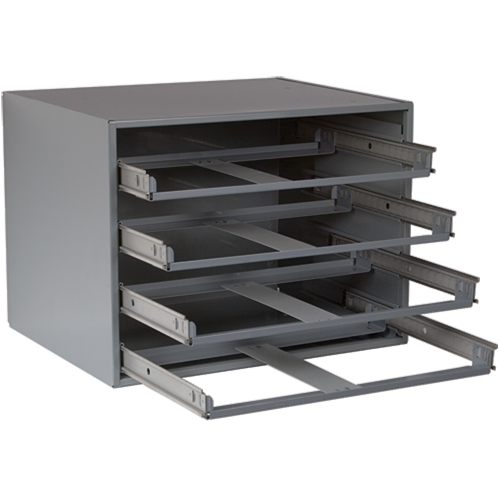 Compartment Box Cabinets, Steel, 4 Slots, 20" W x 15-3/4" D x 15" H, Grey Ottawa Fastener Supply