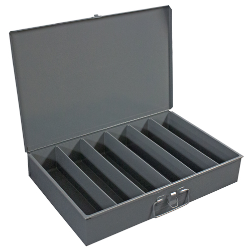 Compartment Steel Scoop Boxes , 18.34" W x 12.16" D x 3.16" H, 6 Vertical Compartments Ottawa Fastener Supply