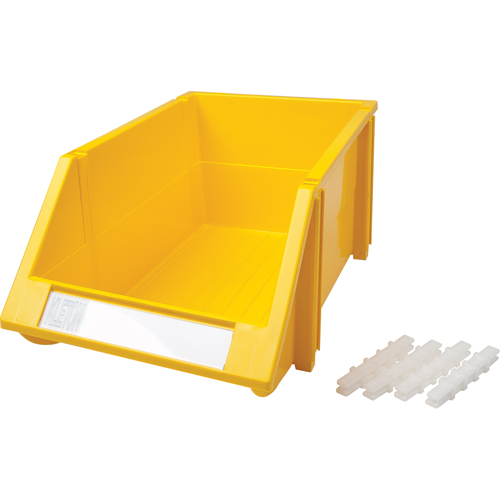 Stack & Hang Bin, 8-3/16" W x 6-3/16" H x 14" D, Yellow Ottawa Fastener Supply